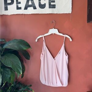Forever 21 Pale Pink Draped V-Neck Spaghetti Strap Tank